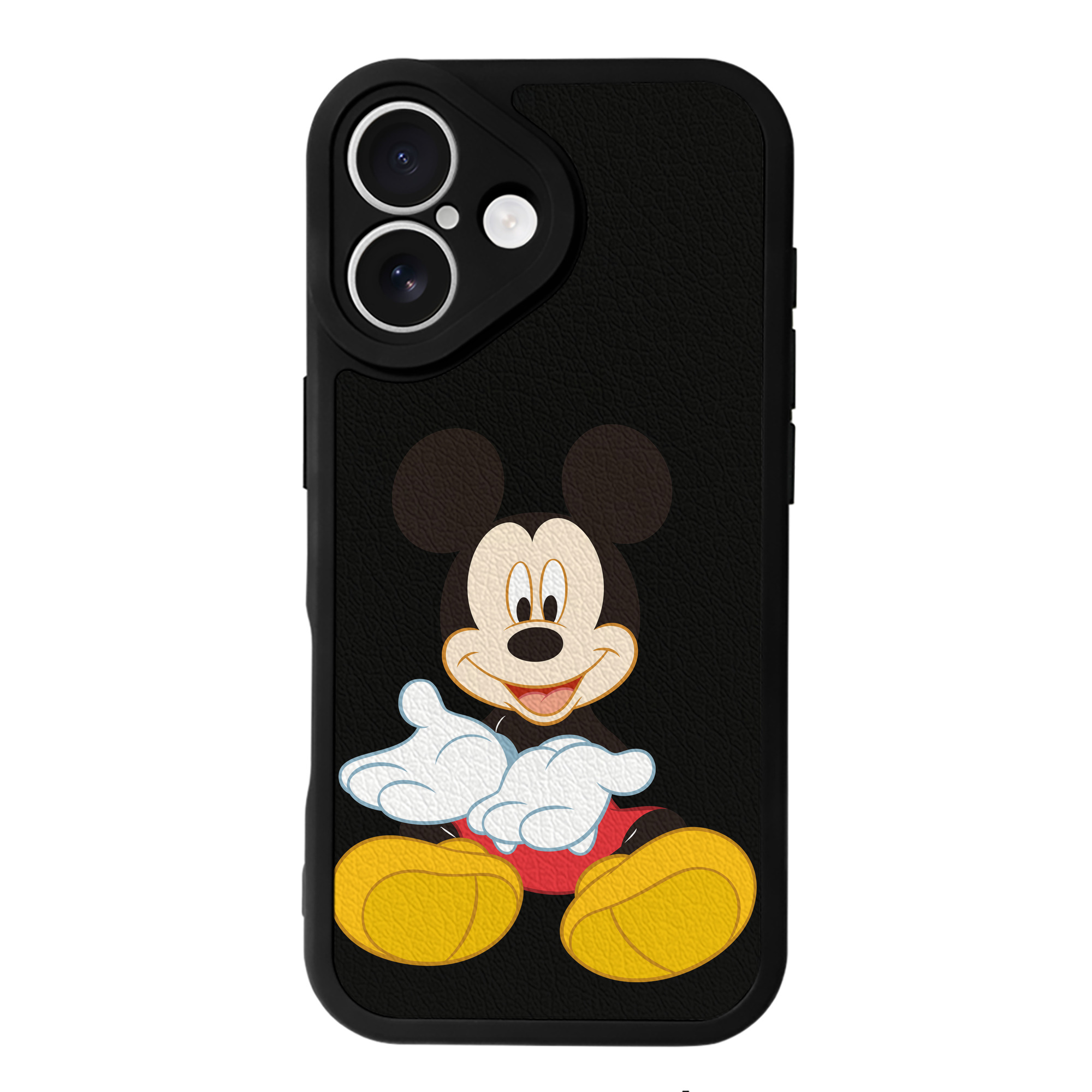 （画像用） ミッキーマウス Mickey Mouse 【iPhone 16シリーズ対応】シリコンスマホケース（レザー調） 材質：シリコン